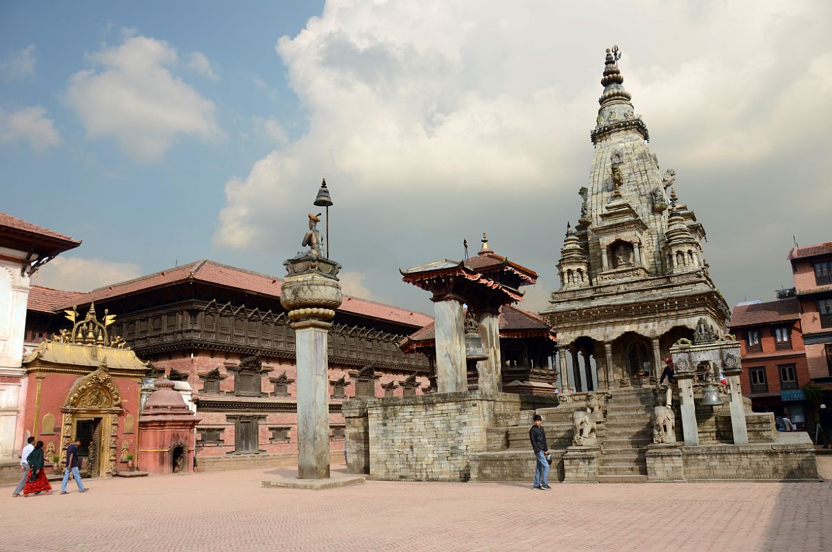 Kathmandu Bhaktapur 02-2 Bhaktapur Durbar Square Golden Gate, King Bhupatindra Malla Column, Teleju Bell, And Vatsala Durga Temple 